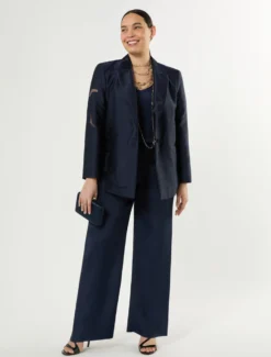 Top in cady di misto seta - BLU