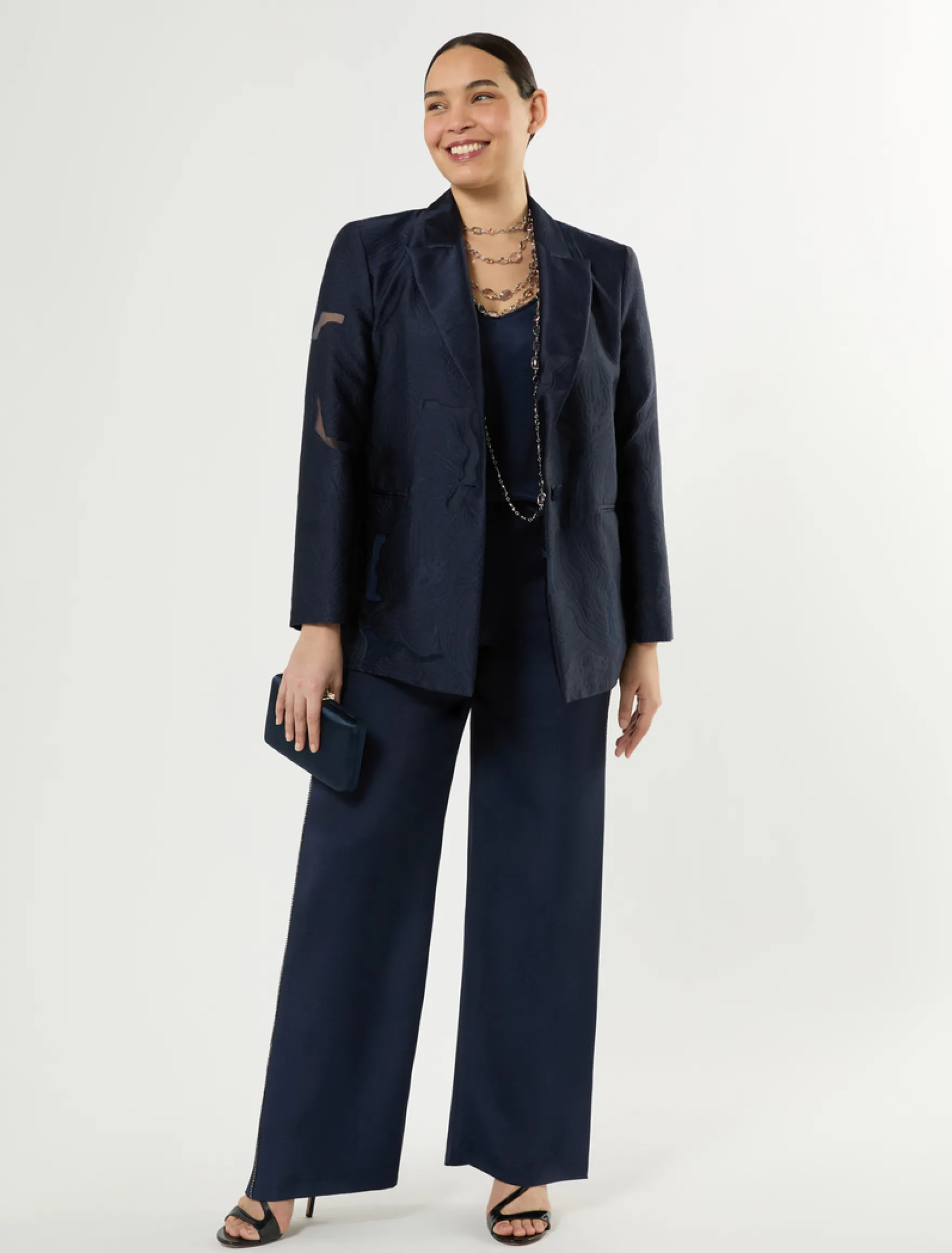 Top in cady di misto seta - BLU