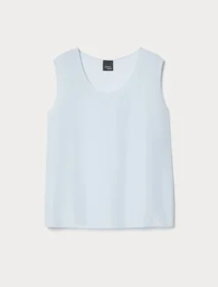 Top in crêpe de Chine - AZZURRO