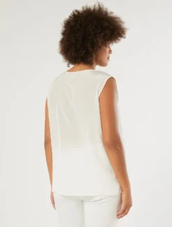 Top in crêpe de Chine - BIANCO