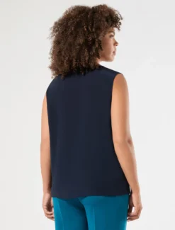 Top in crêpe de Chine - BLU NOTTE
