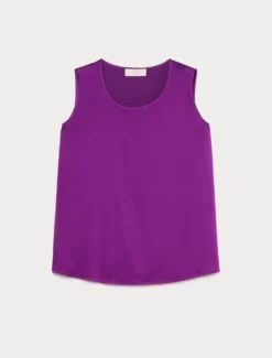 Top in crêpe envers satin - FUXIA VIOLA