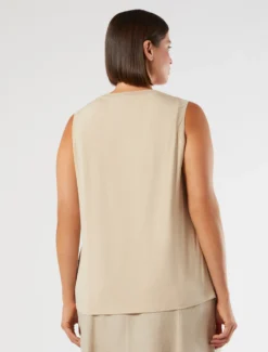 Top in jersey e raso - SABBIA