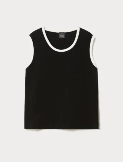 Top in jersey - NERO