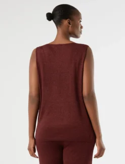Top in maglia di lino e lurex - BORDEAUX