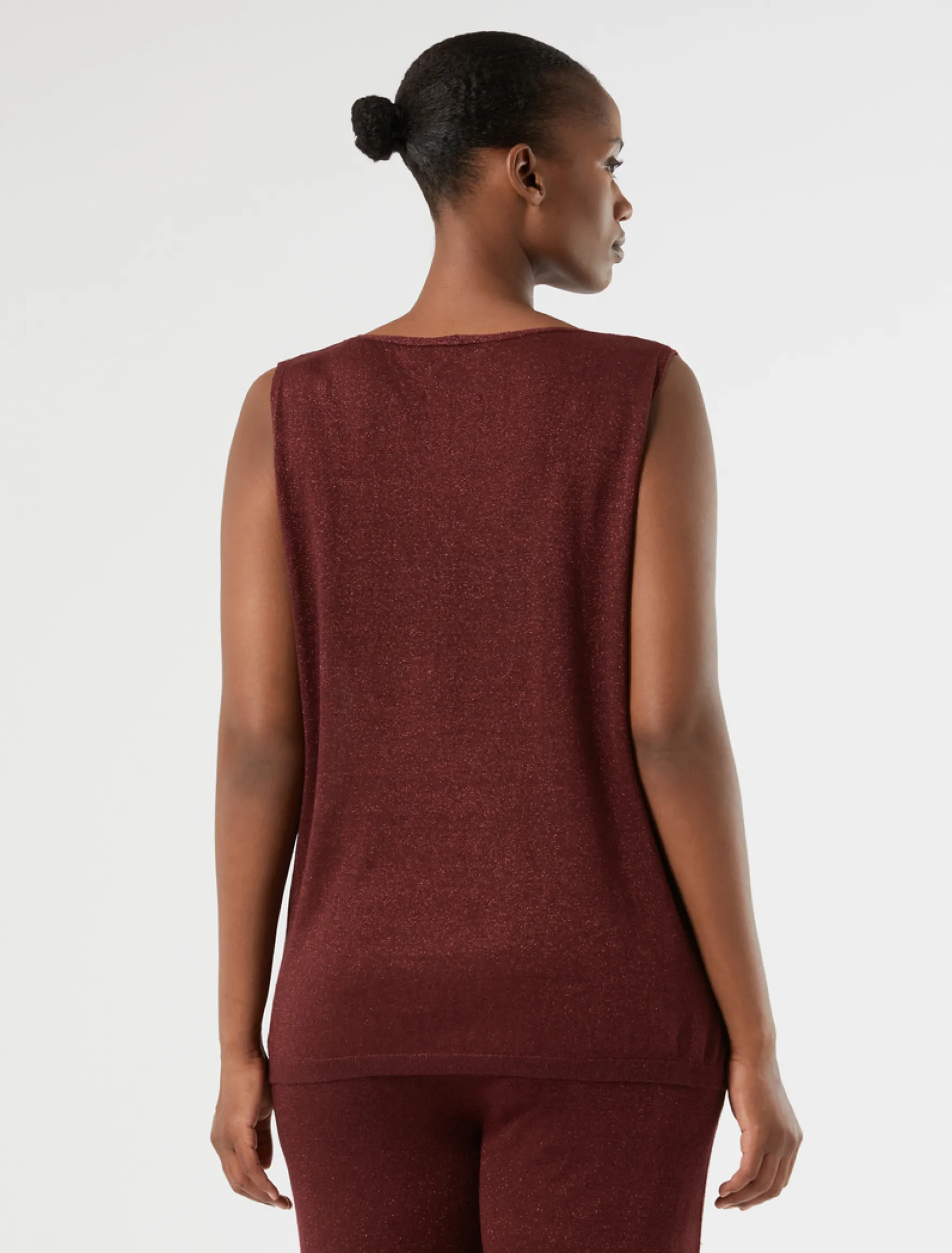 Top in maglia di lino e lurex - BORDEAUX