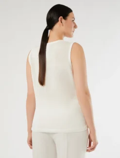 Top in misto lino - BIANCO OTTICO