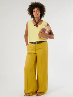 Top in mussola di tencel - GIALLO SOLE