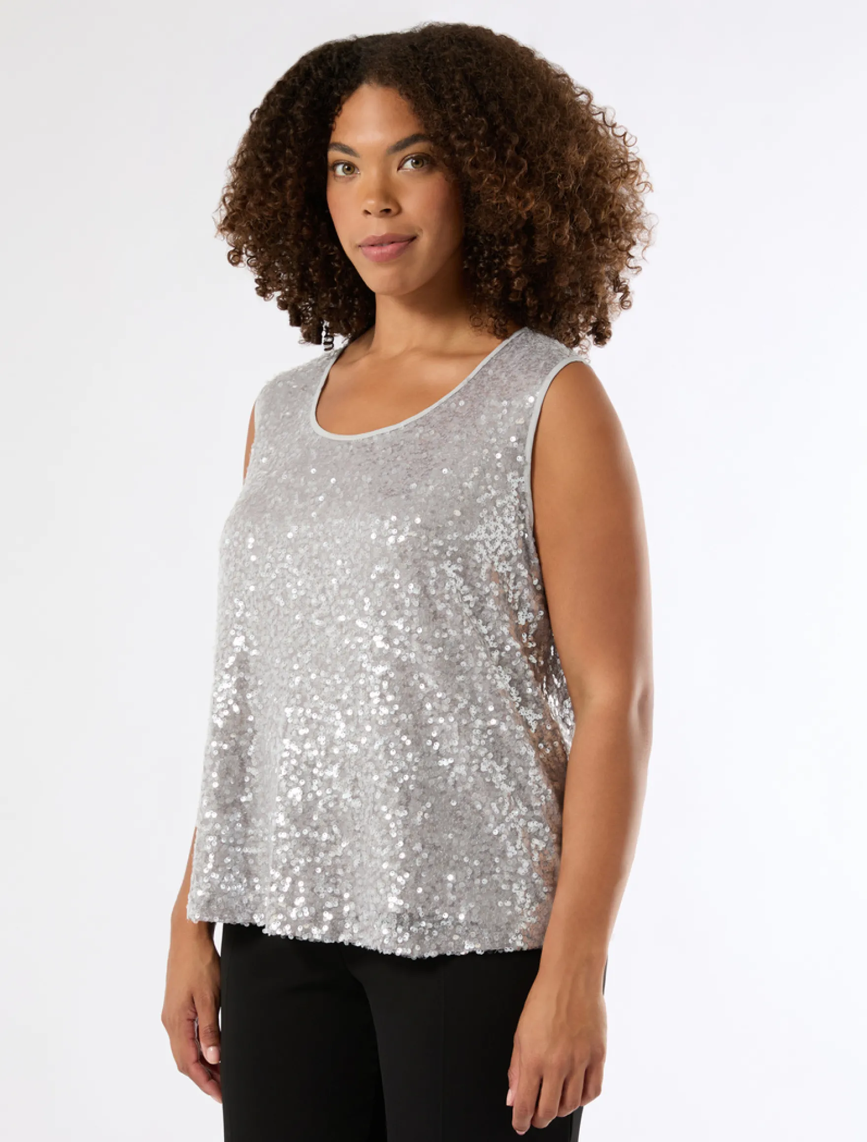 Top in paillettes - GRIGIO PERLA
