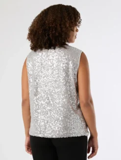 Top in paillettes - GRIGIO PERLA