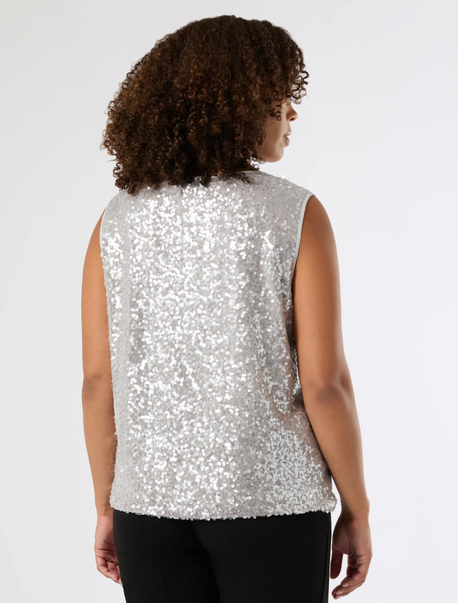 Top in paillettes - GRIGIO PERLA