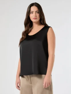 Top in raso - NERO