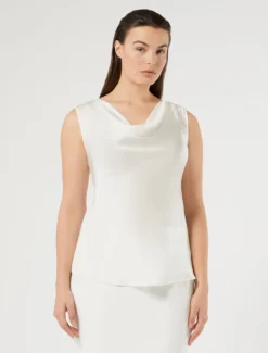 Top in satin - BIANCO