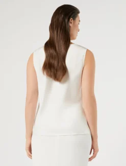 Top in satin - BIANCO