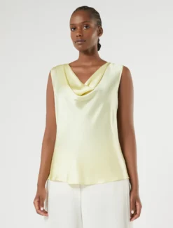 Top in satin - GIALLO CHIARO