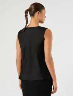 Top in satin - NERO