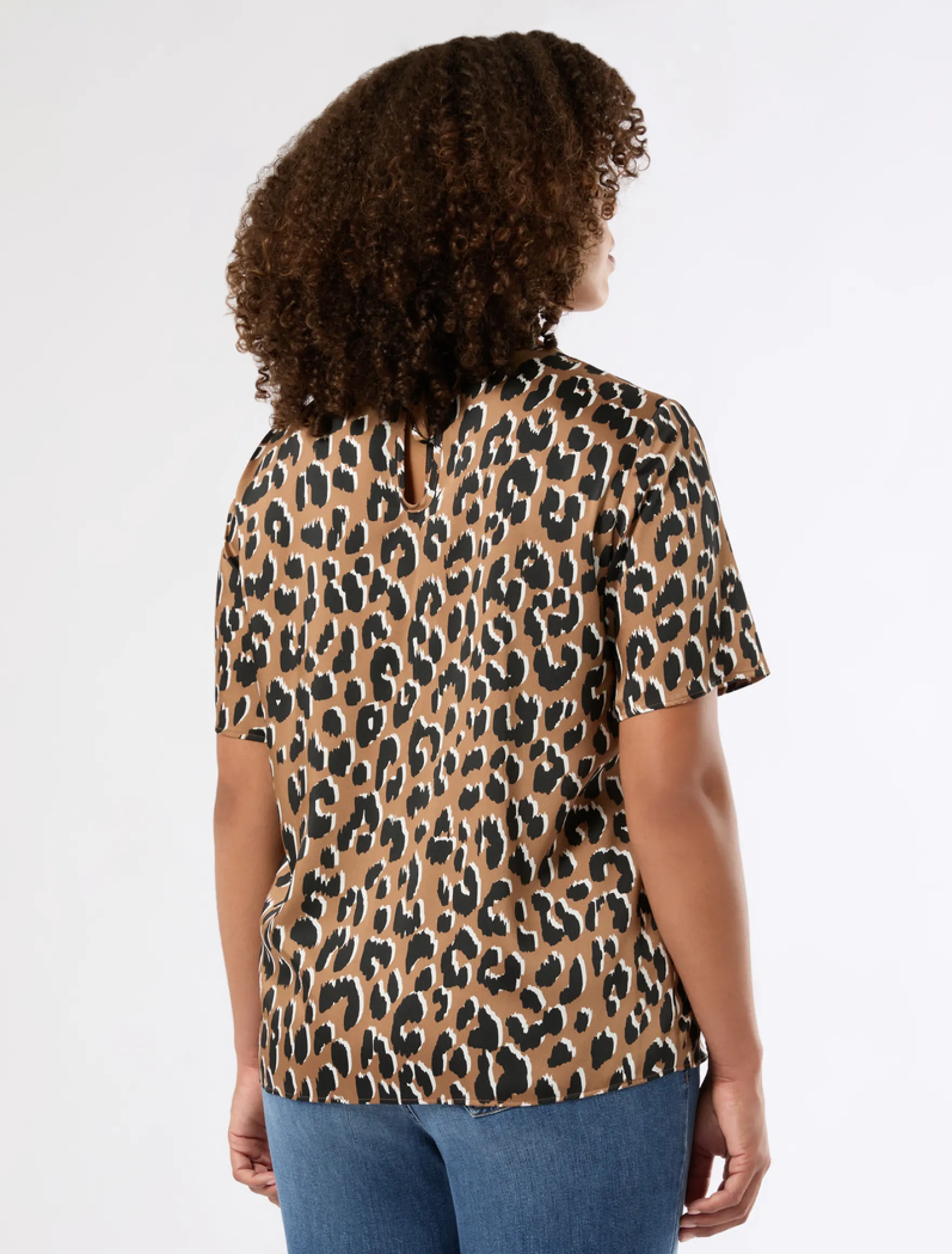 Top in twill stampato - CARAMELLO