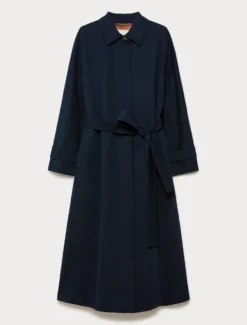 Trench in gabardina di cotone - BLU MARINO