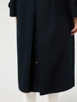 Trench in gabardina di cotone - BLU MARINO