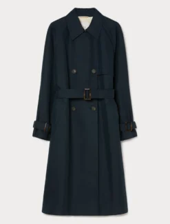 Trench in twill antigoccia - BLU MARINO
