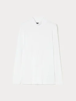 T-shirt a lupetto in jersey - BIANCO
