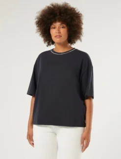 T-shirt in jersey - BLU NOTTE