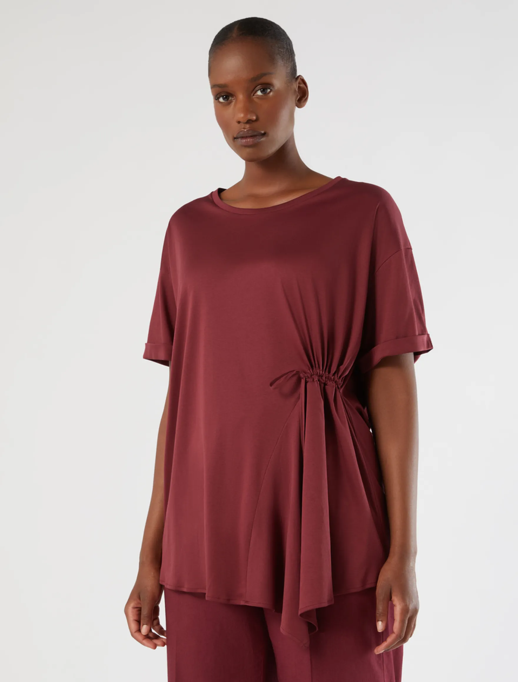 T-shirt in jersey con arricciatura - VINACCIA