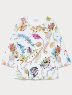 T-shirt in jersey con ricamo - BIANCO OTTICO