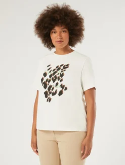 T-shirt in jersey con stampa - BIANCO