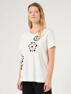 T-shirt in jersey con stampa - BIANCO