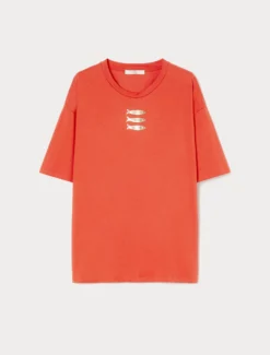 T-shirt in jersey con stampa pesci - CORALLO