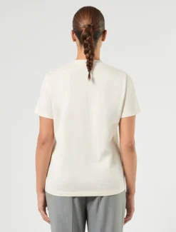 T-shirt in jersey con strass - BIANCO AVORIO