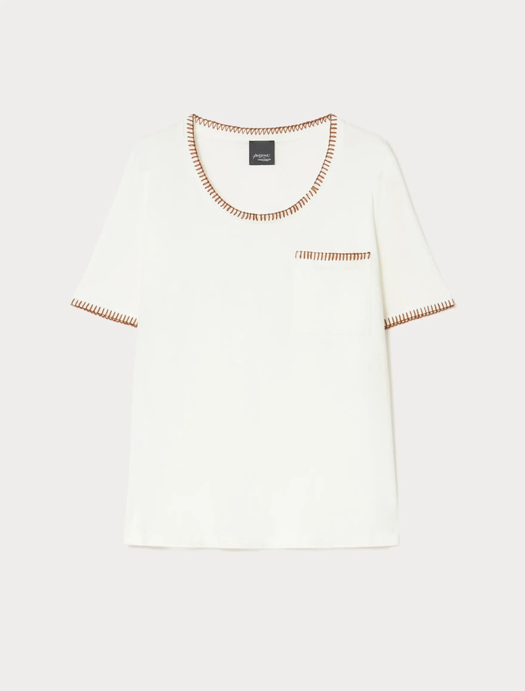 T-shirt in jersey con taschino - BIANCO
