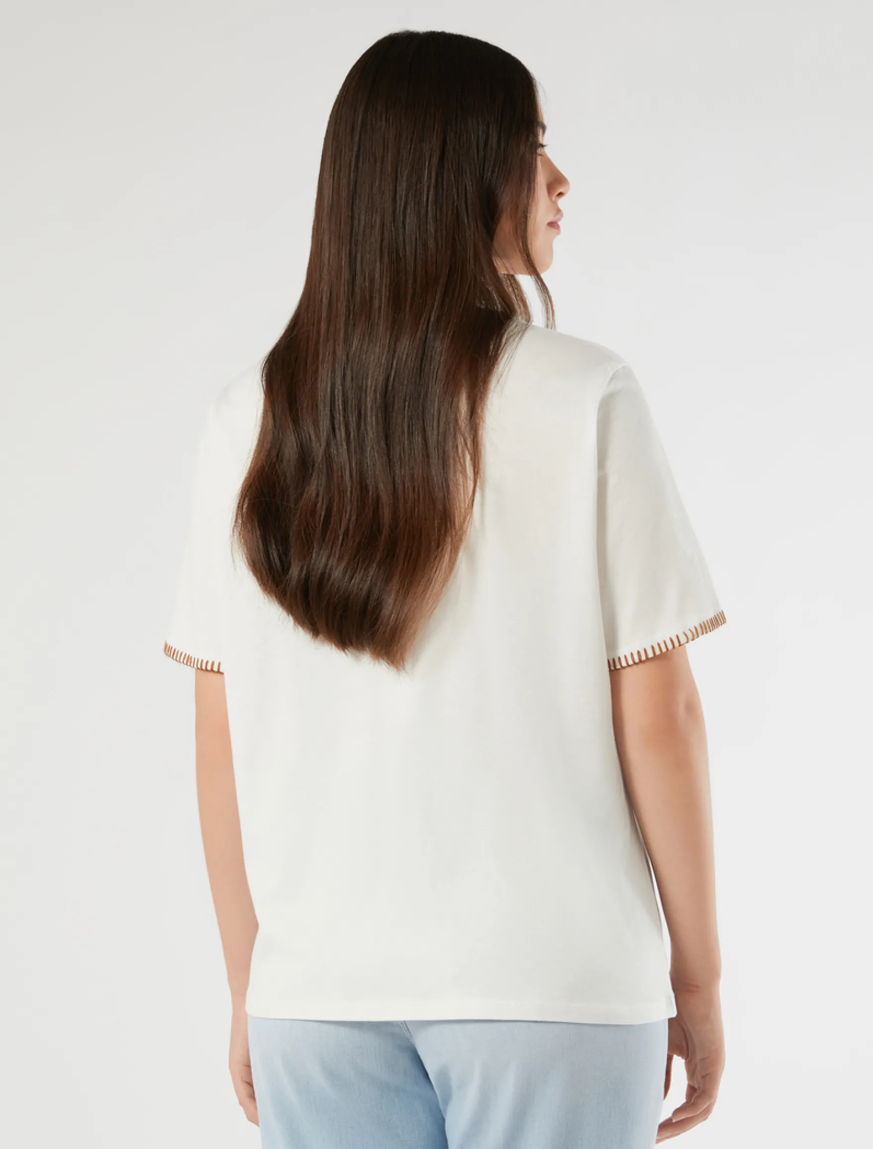 T-shirt in jersey con taschino - BIANCO