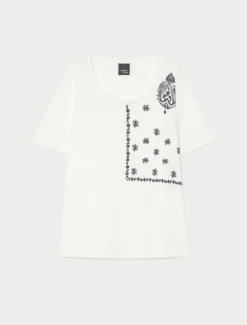 T-shirt in jersey con taschino - BIANCO