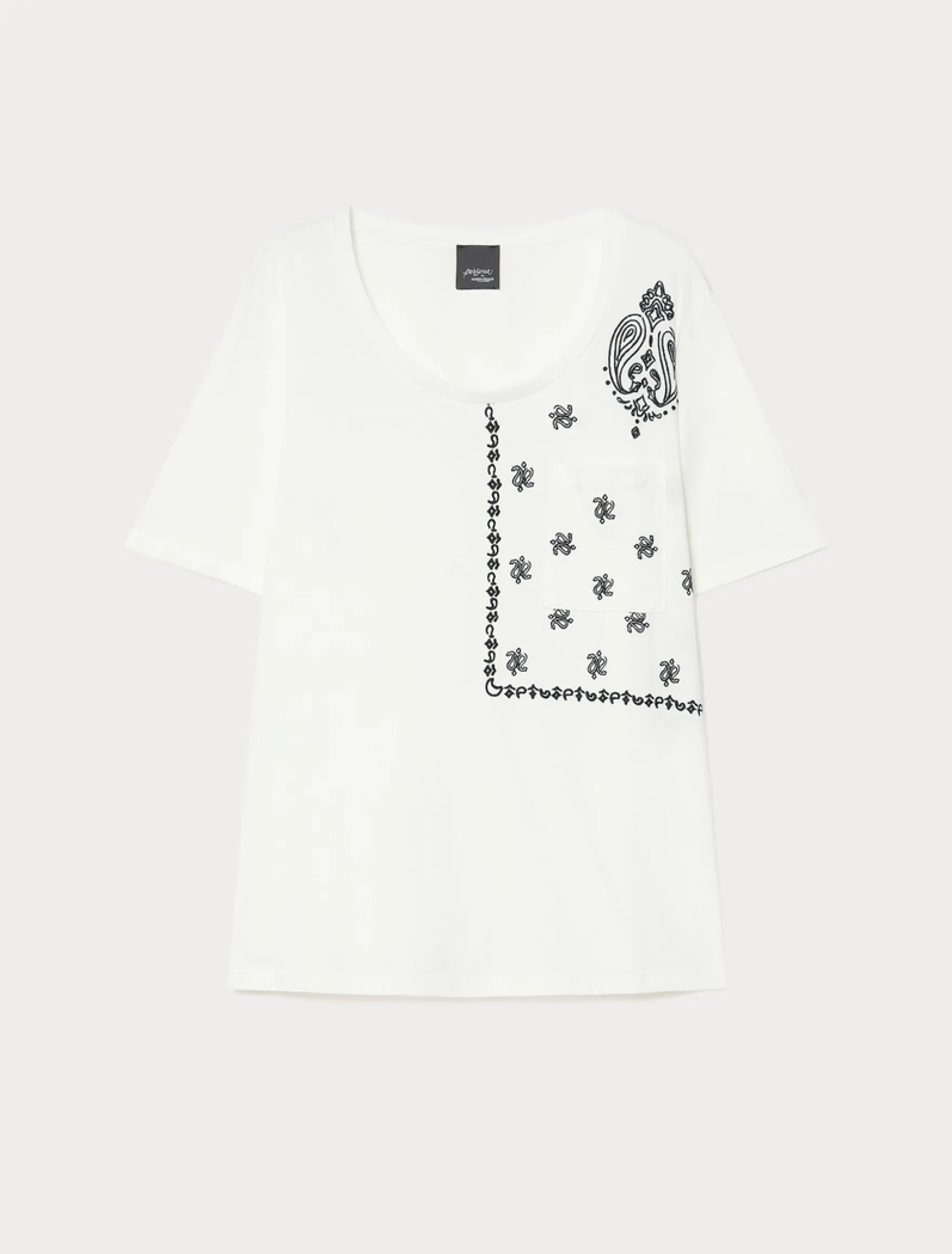 T-shirt in jersey con taschino - BIANCO