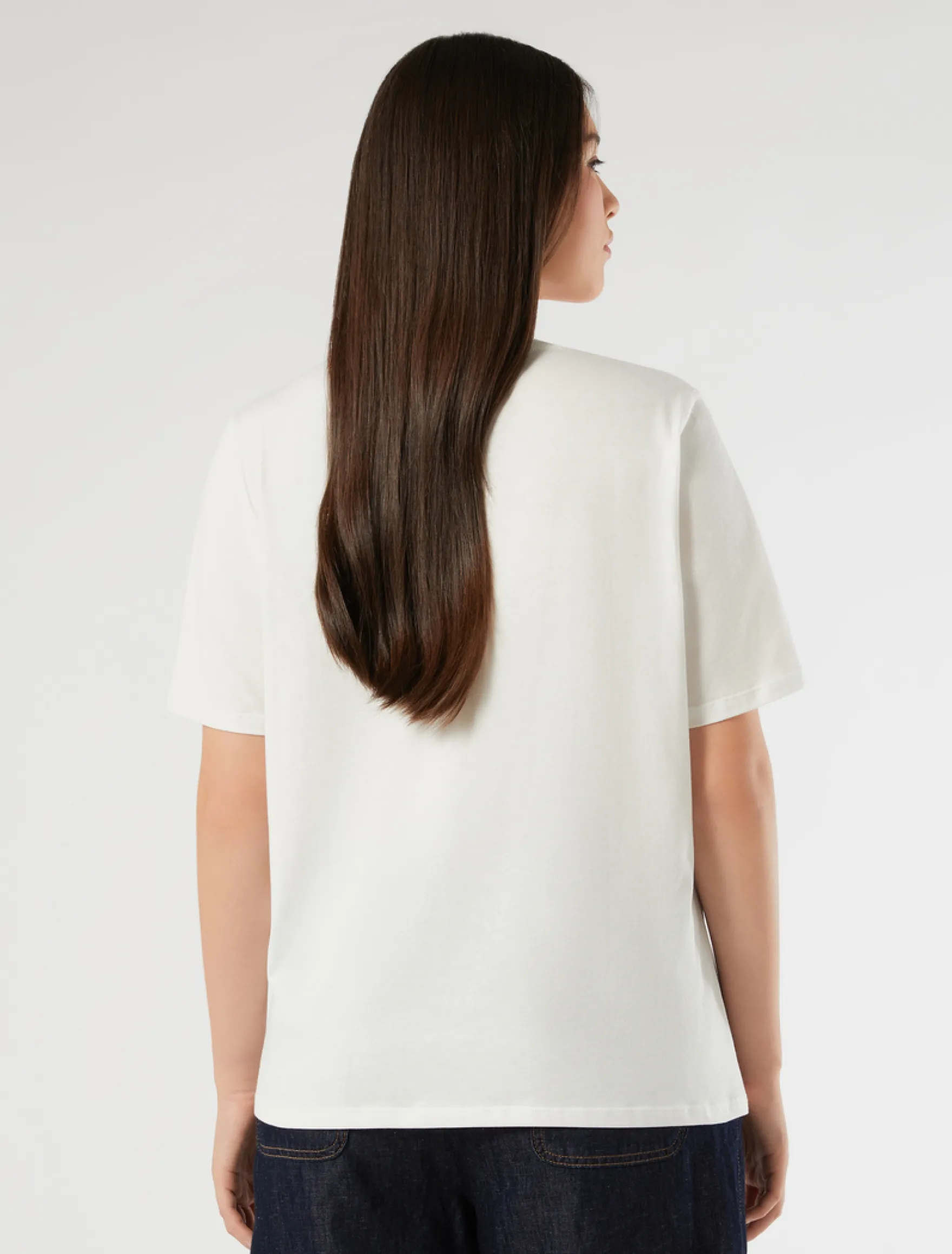 T-shirt in jersey con taschino - BIANCO
