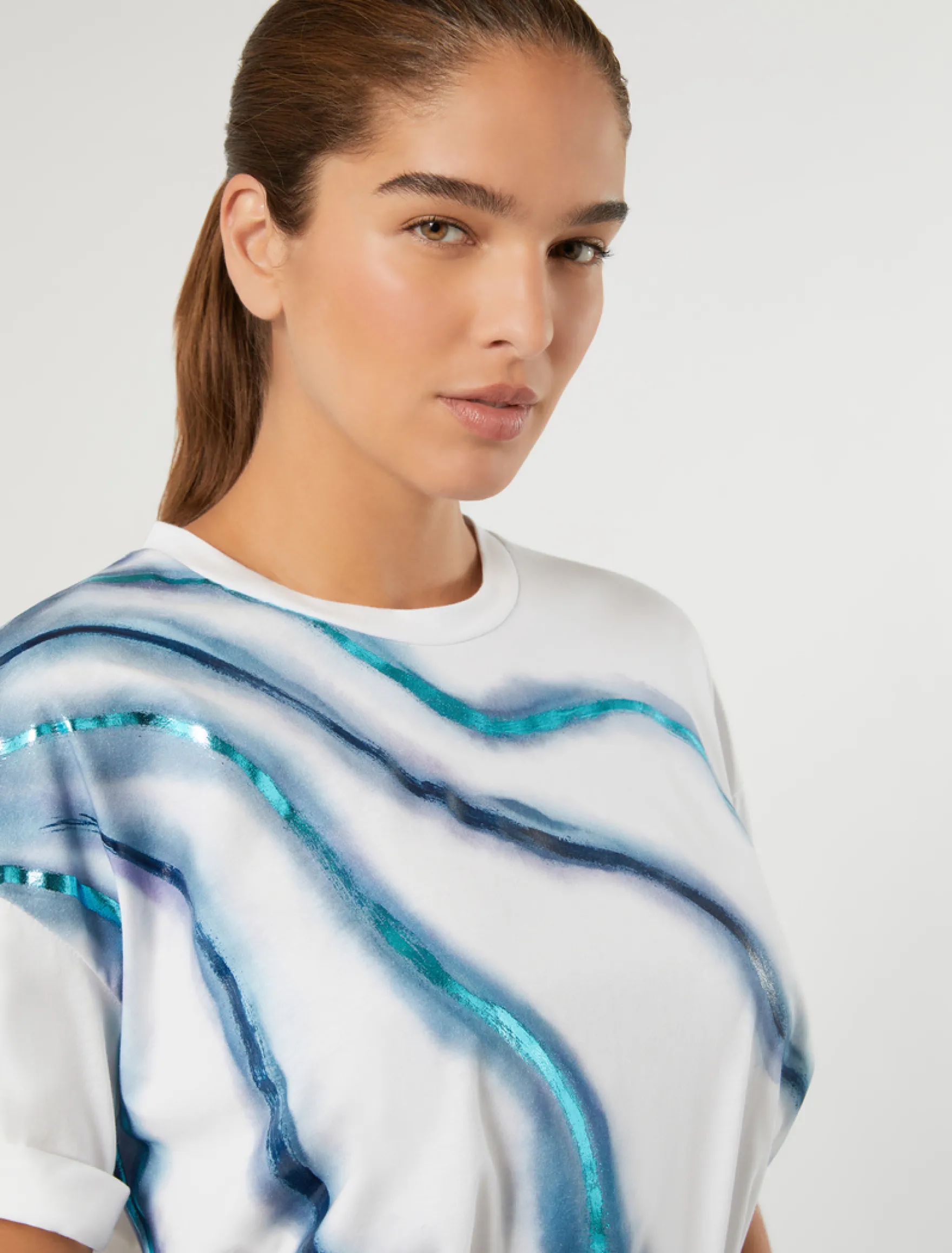 T-shirt in jersey di cotone - BIANCO OTTICO