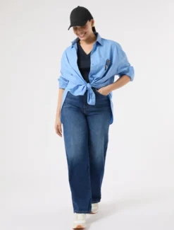 T-shirt in jersey di cotone - BLU
