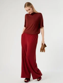 T-shirt in jersey di cotone - BORDEAUX