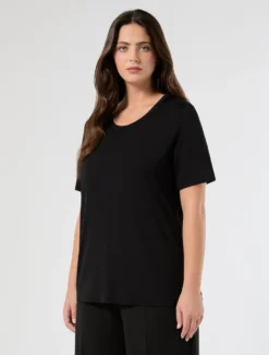 T-shirt in jersey di cotone - NERO