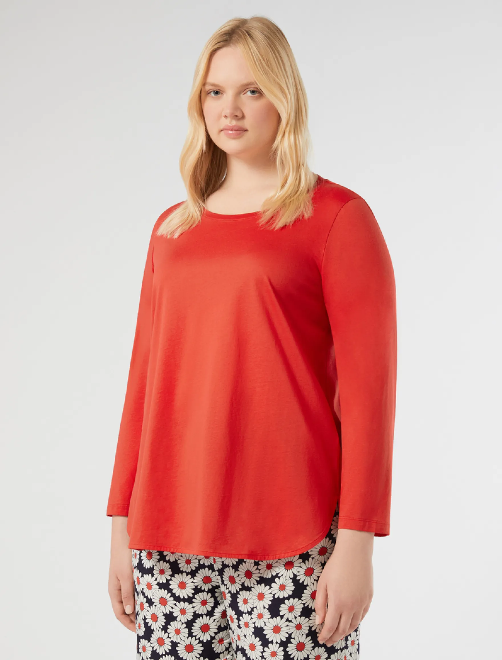 T-shirt in jersey di cotone - ROSSO