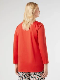 T-shirt in jersey di cotone - ROSSO