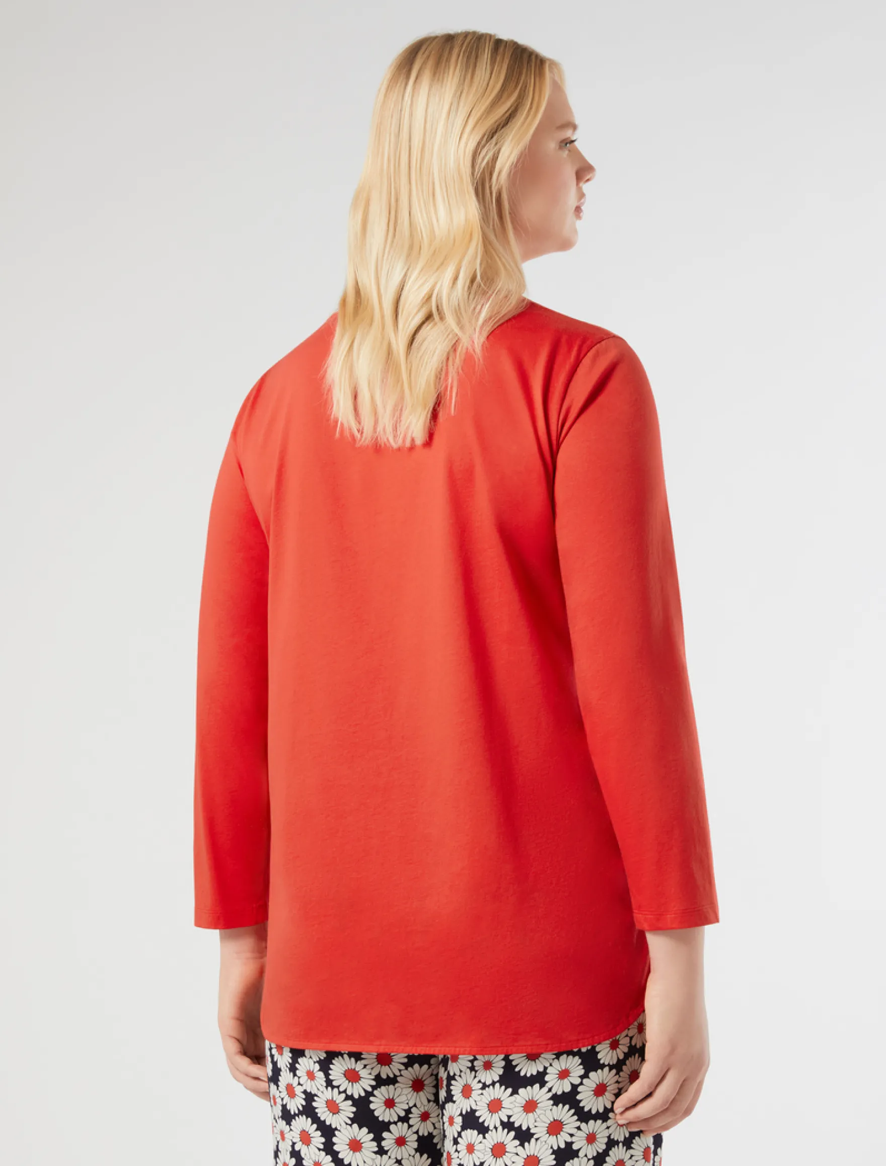 T-shirt in jersey di cotone - ROSSO