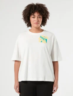 T-shirt in jersey di cotone stampato - BIANCO