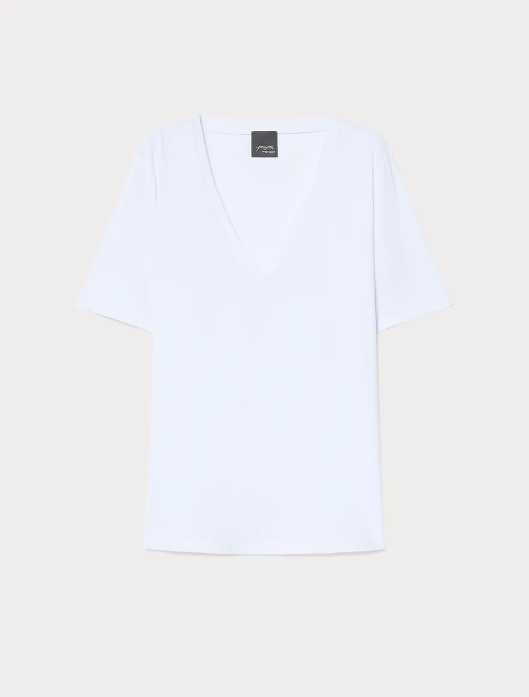 T-shirt in jersey di cotone stretch - BIANCO