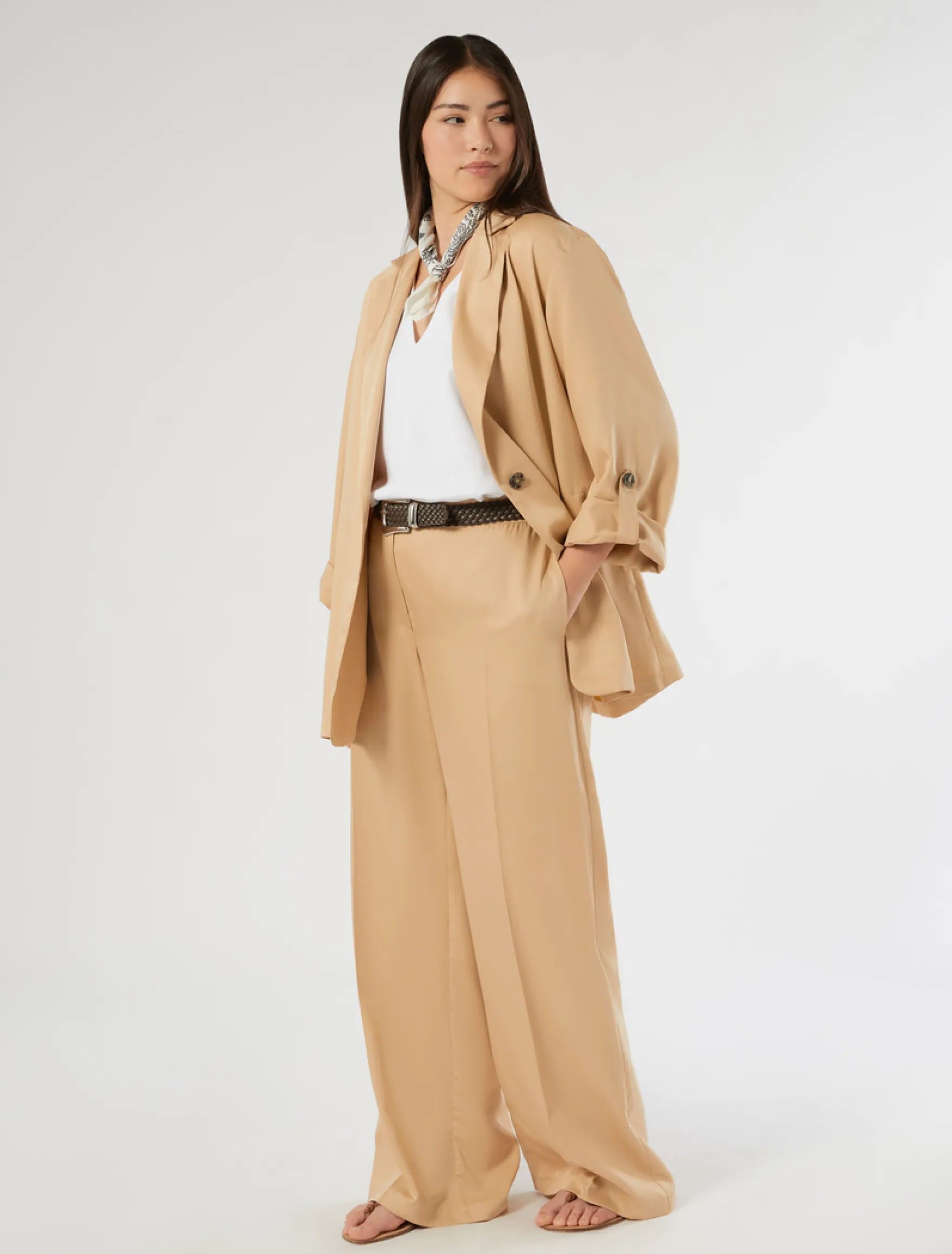 T-shirt in jersey di cotone stretch - BIANCO