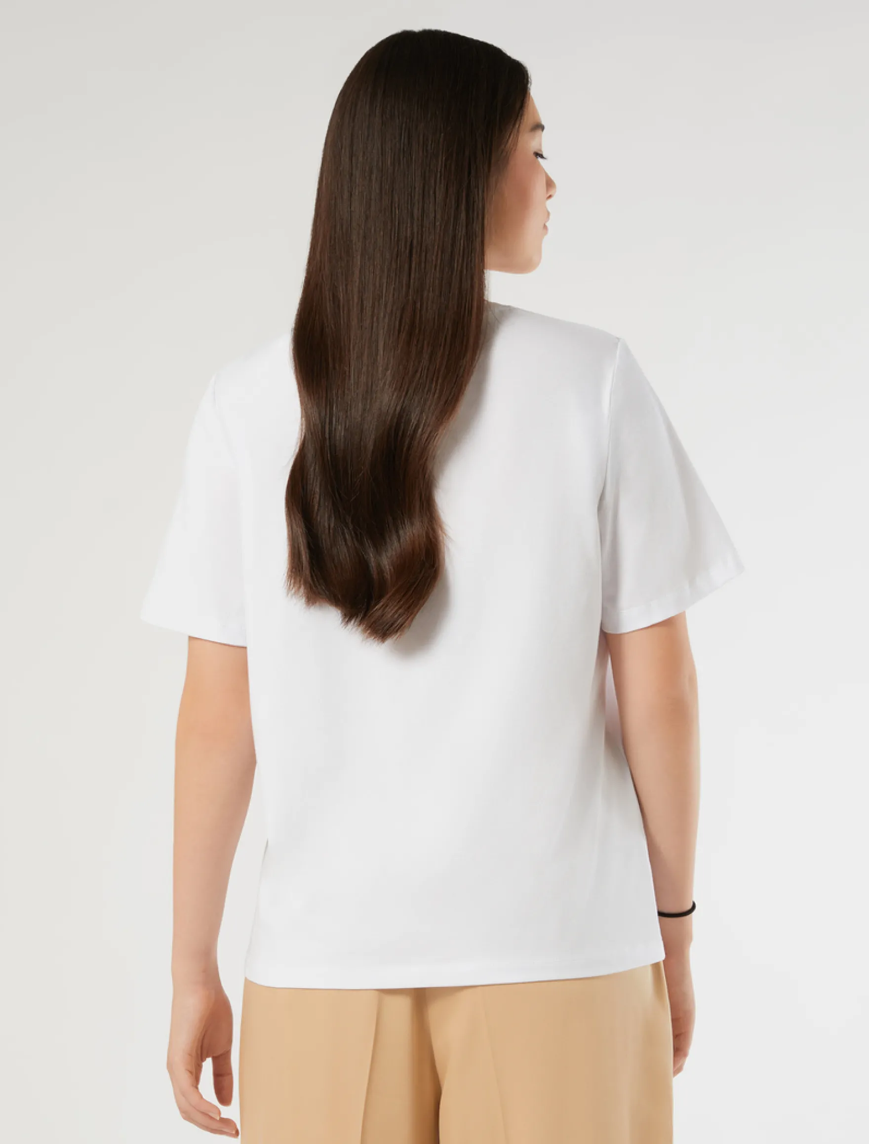 T-shirt in jersey di cotone stretch - BIANCO