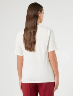 T-shirt in jersey di cotone stretch - BIANCO
