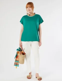 T-shirt in jersey di cotone - VERDE